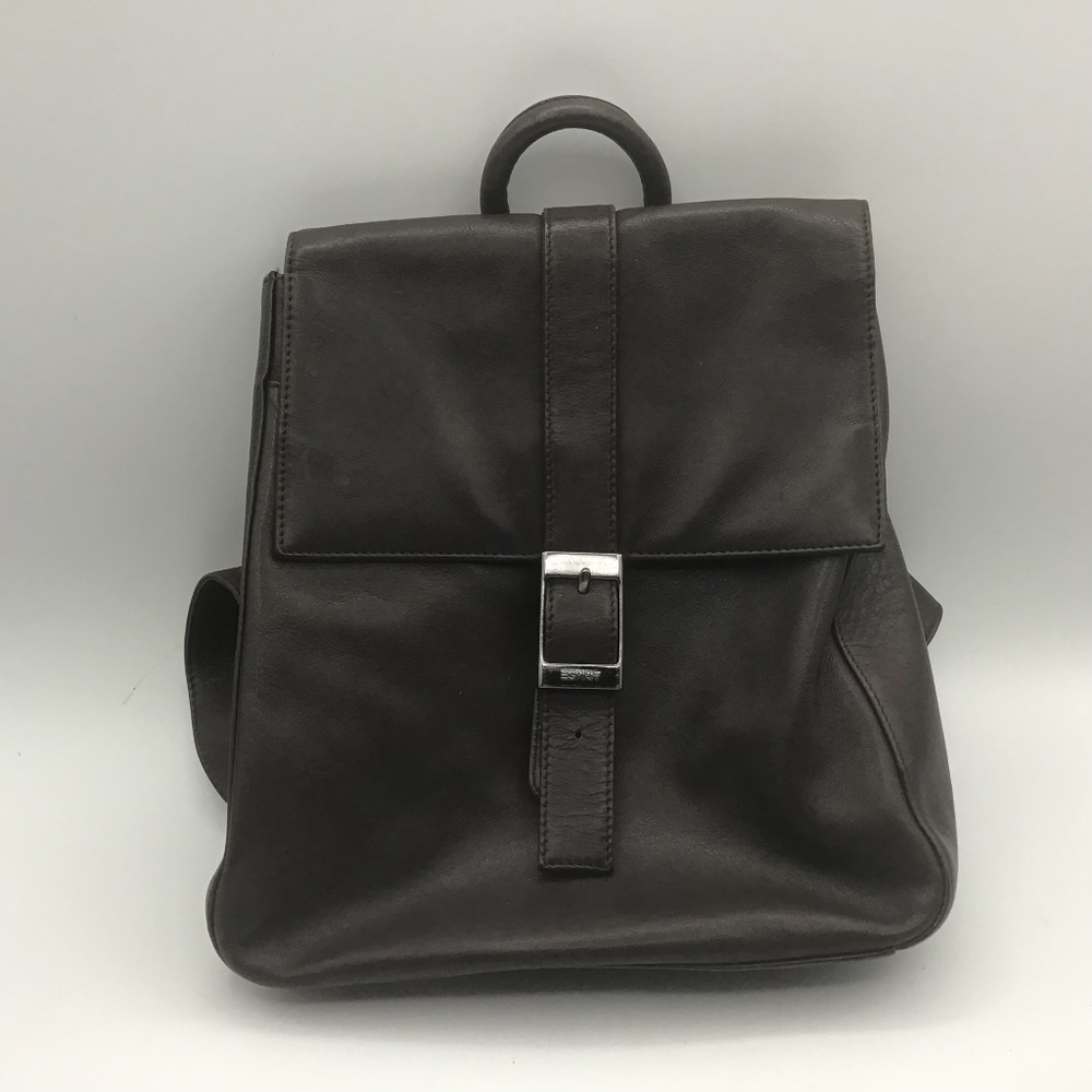 Genuine Esprit Leather Backpack / Satchel – Dark Brown – Minimalist Classic